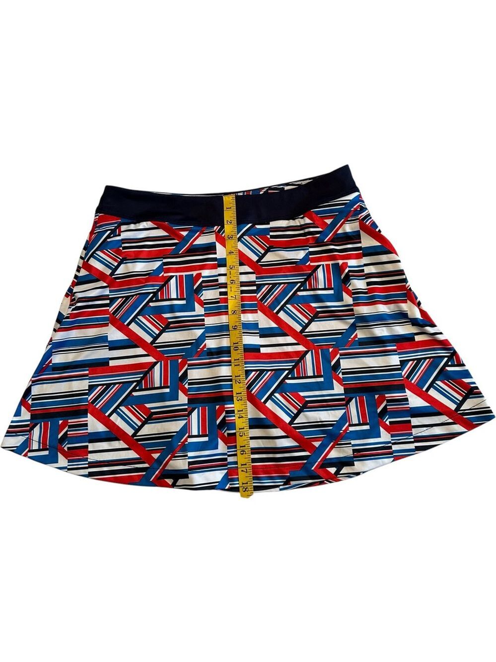 Greg Norman Tennis Golf Skort Mini Skirt Womens Large Blue Red & White Pockets - Picture 13 of 16